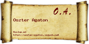 Oszter Agaton névjegykártya
